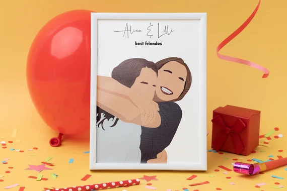 Personalized Best Friends Print  Best Friend Birthday Gift  - Etsy | Etsy (US)