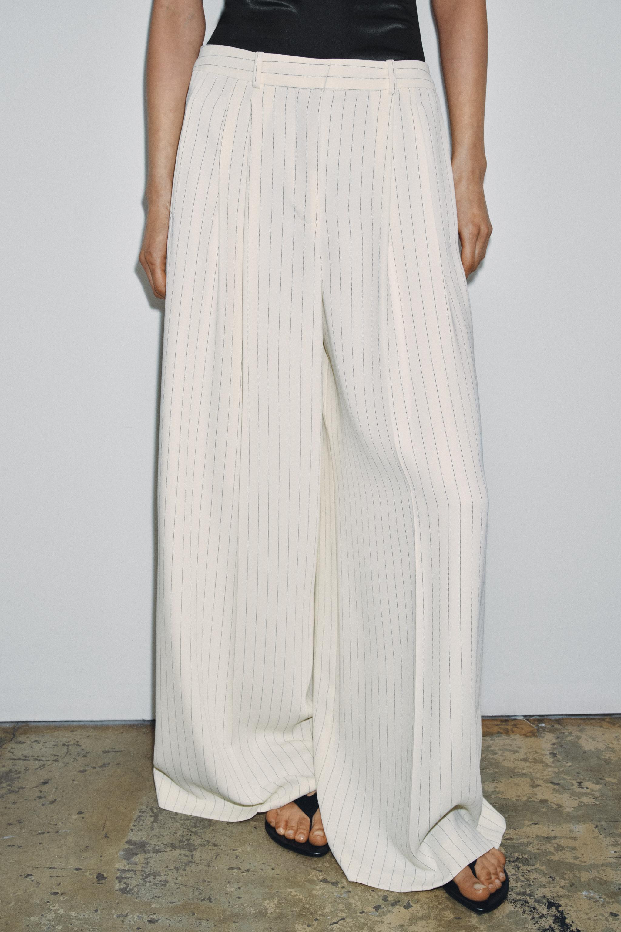 ZW COLLECTION STRIPED WIDE LEG PANTS | Zara US