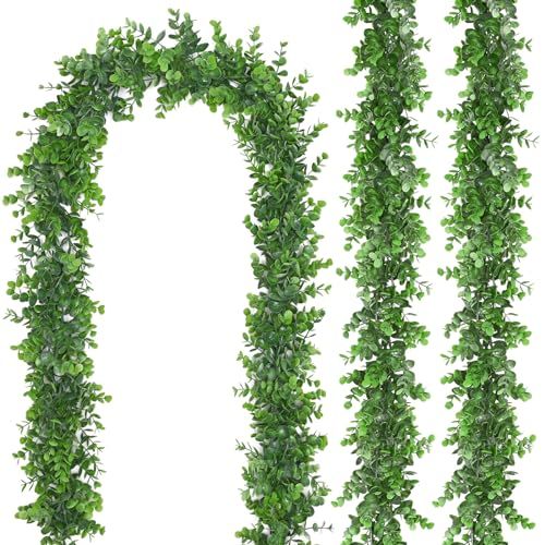 3 Pack Artificial Eucalyptus Garland, Faux Greenery Garland Decor 5.9FT Spring Garland for Table,... | Amazon (US)