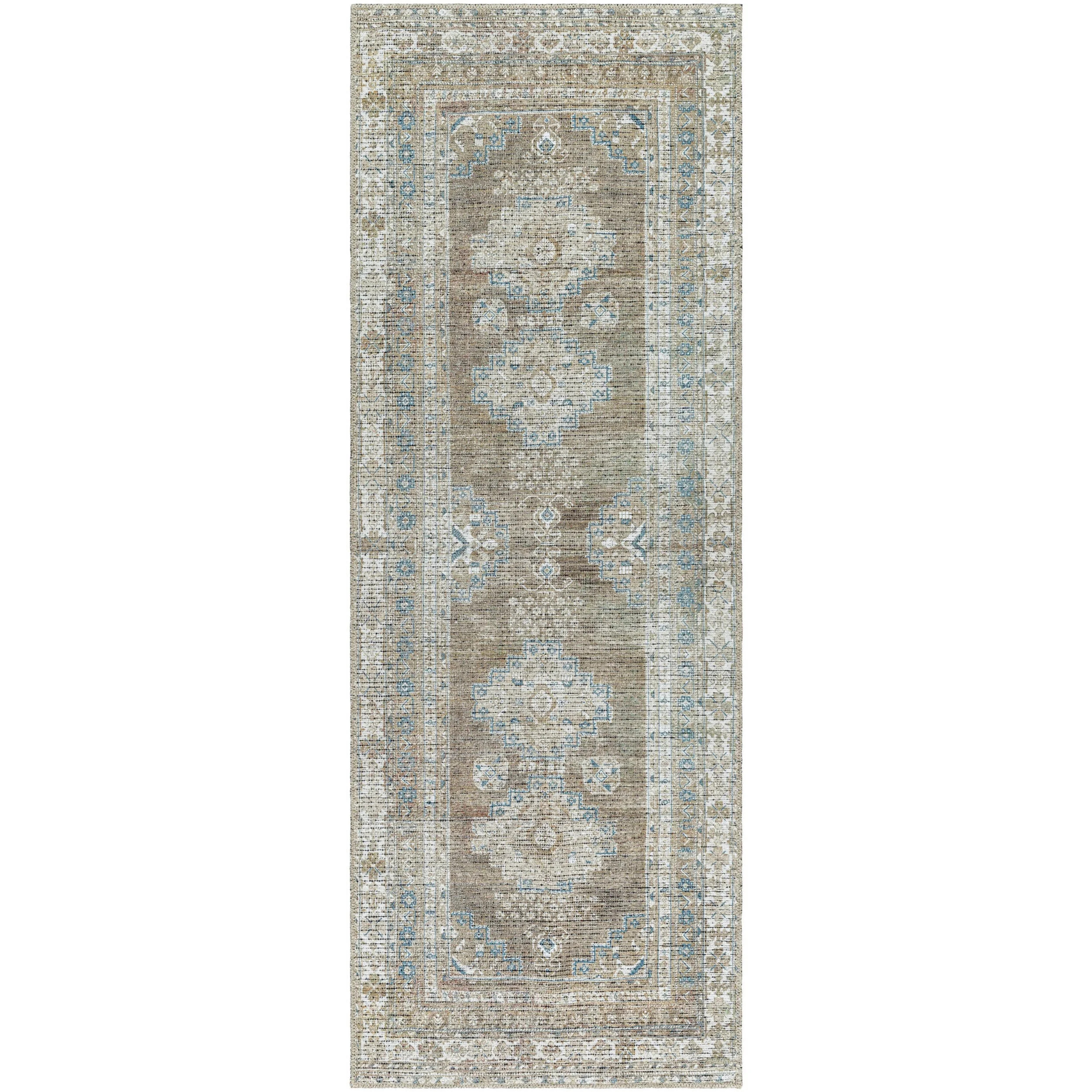Better Homes & Gardens Geo Medallion Runner Washable Non-Skid Area Rug, Sage, 2'5" x 7' | Walmart (US)