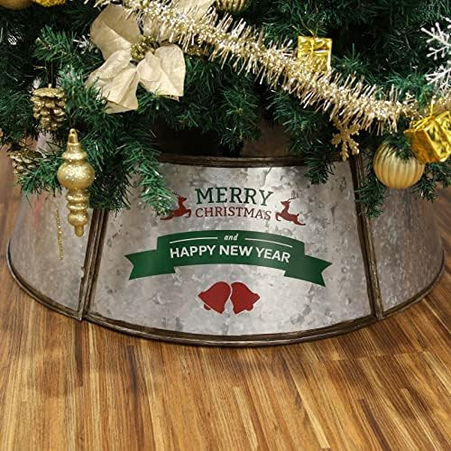 Darnassus Metal Christmas Tree Collar Christmas Tree Ring 29 Inch Diameter Base Durable Galvanized M | Amazon (US)