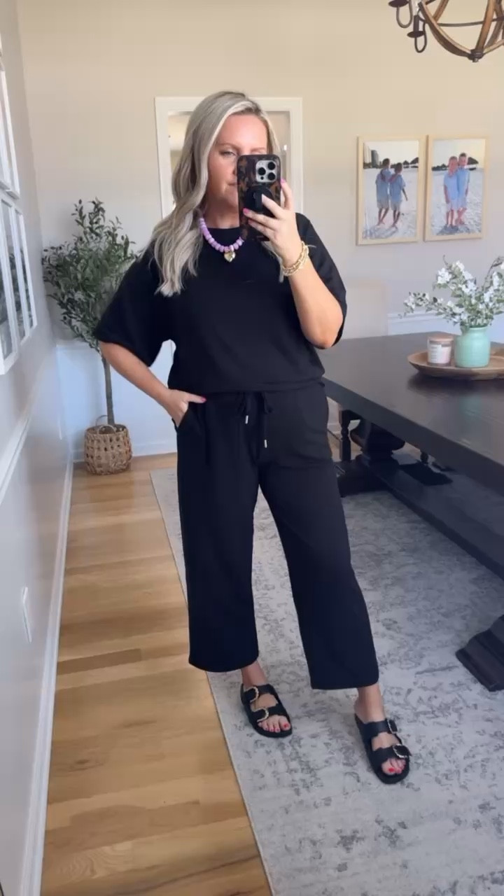 BESTSELLER! This set is so good for an easy, put together look without any effort. It’s lightweight, super comfortable, and the fit is really flattering, perfect for travel days, errands, or just everyday wear. One of those sets you’ll want in multiple colors.

lounge set casual outfit matching set travel outfit everyday style comfy outfit black set elevated casual easy outfit mom style athleisure lovelylifestyling 

#LTKTravel #LTKSeasonal #LTKootd