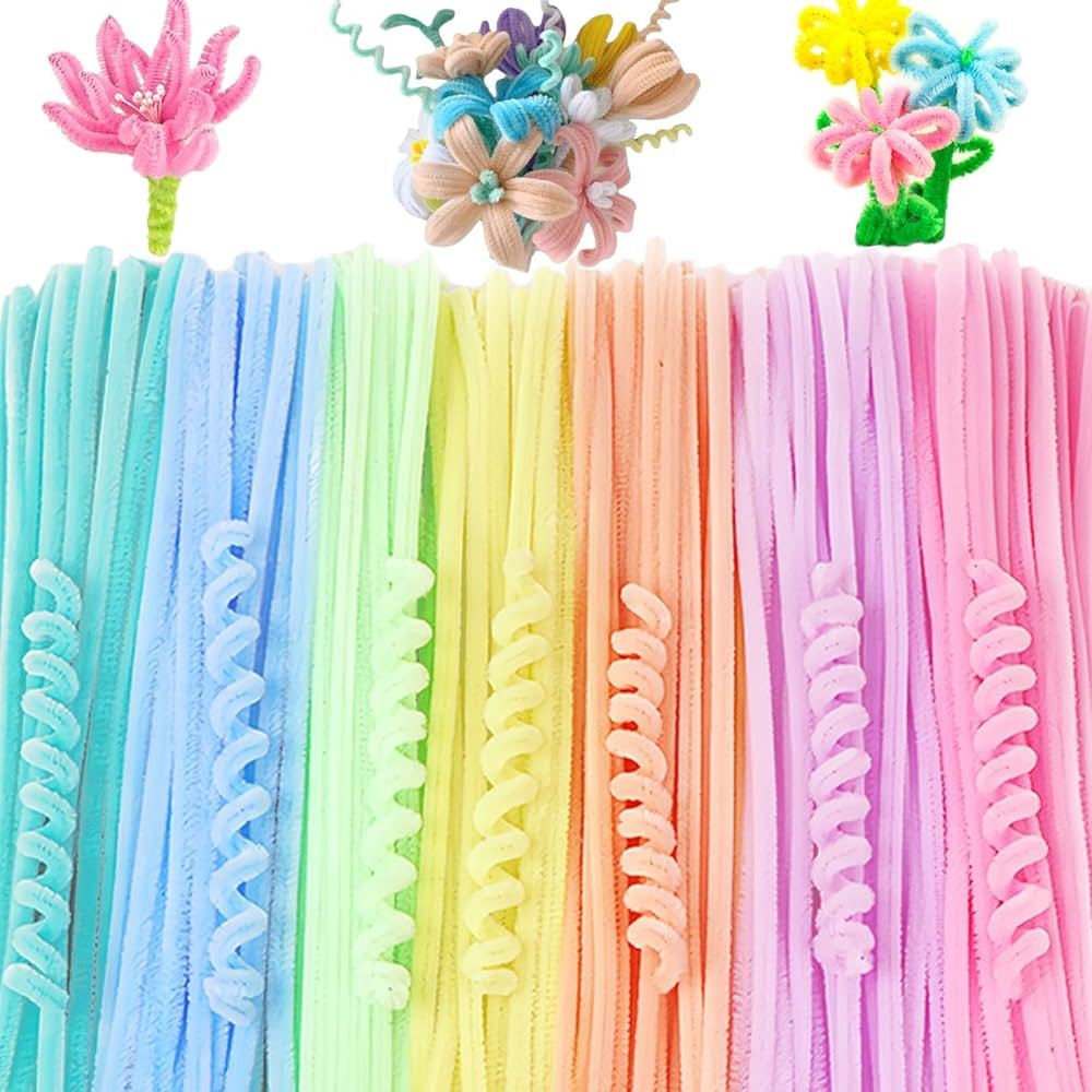 100 PCS Chenille Stems for Crafts, Craft Pipe Cleaners s, Thick Pipe Cleaners, Arts Crafts for DI... | Amazon (US)