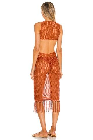 Camila Coelho Landry Midi Dress in Rust from Revolve.com | Revolve Clothing (Global)