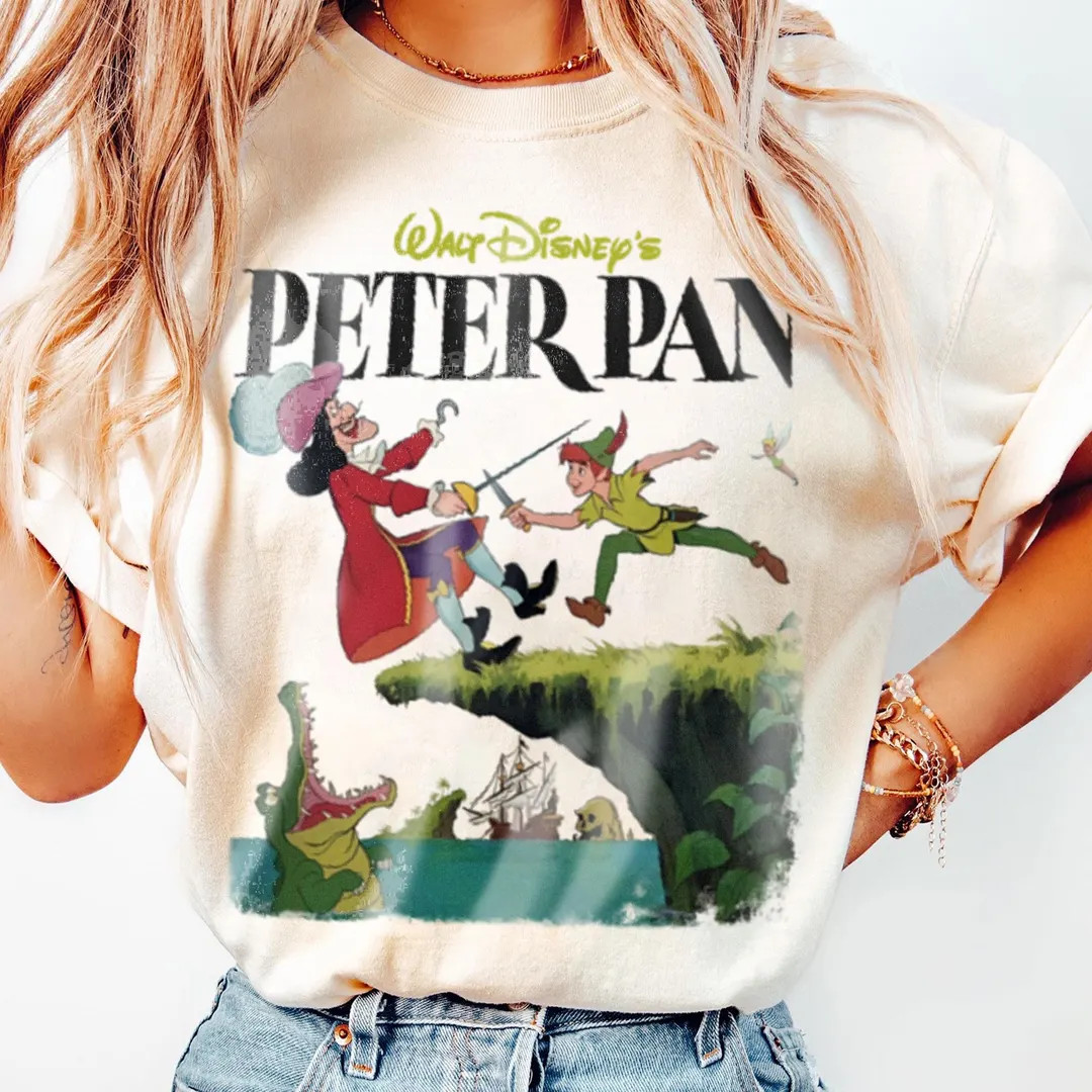 Peter Pan Disney Captain Hook Retro Comfort Color T-Shirt, Disneyland Vacation Trip Family Gift 2... | Etsy (US)