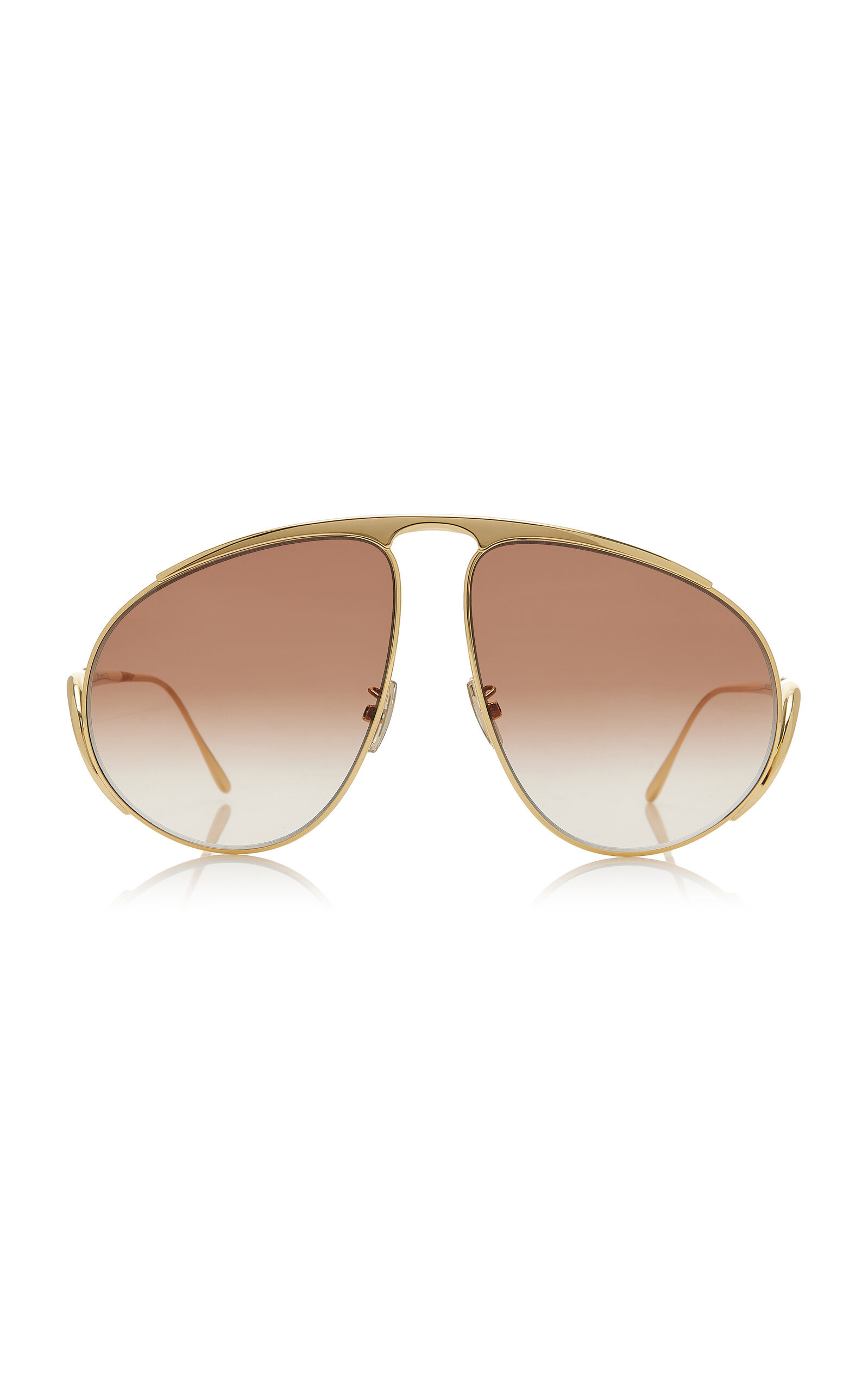 Loewe - Hillock Aviator-Frame Metal Sunglasses - Brown - OS - Moda Operandi | Moda Operandi (Global)