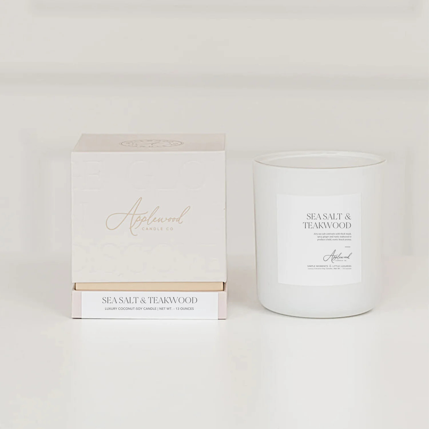 SEA SALT & TEAKWOOD | Luxury Home Fragrance | Applewood Candle Co.
