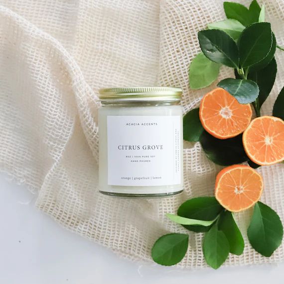 Citrus Grove Candle  8oz Soy Candle  Citrus Soy Candle  - Etsy | Etsy (US)