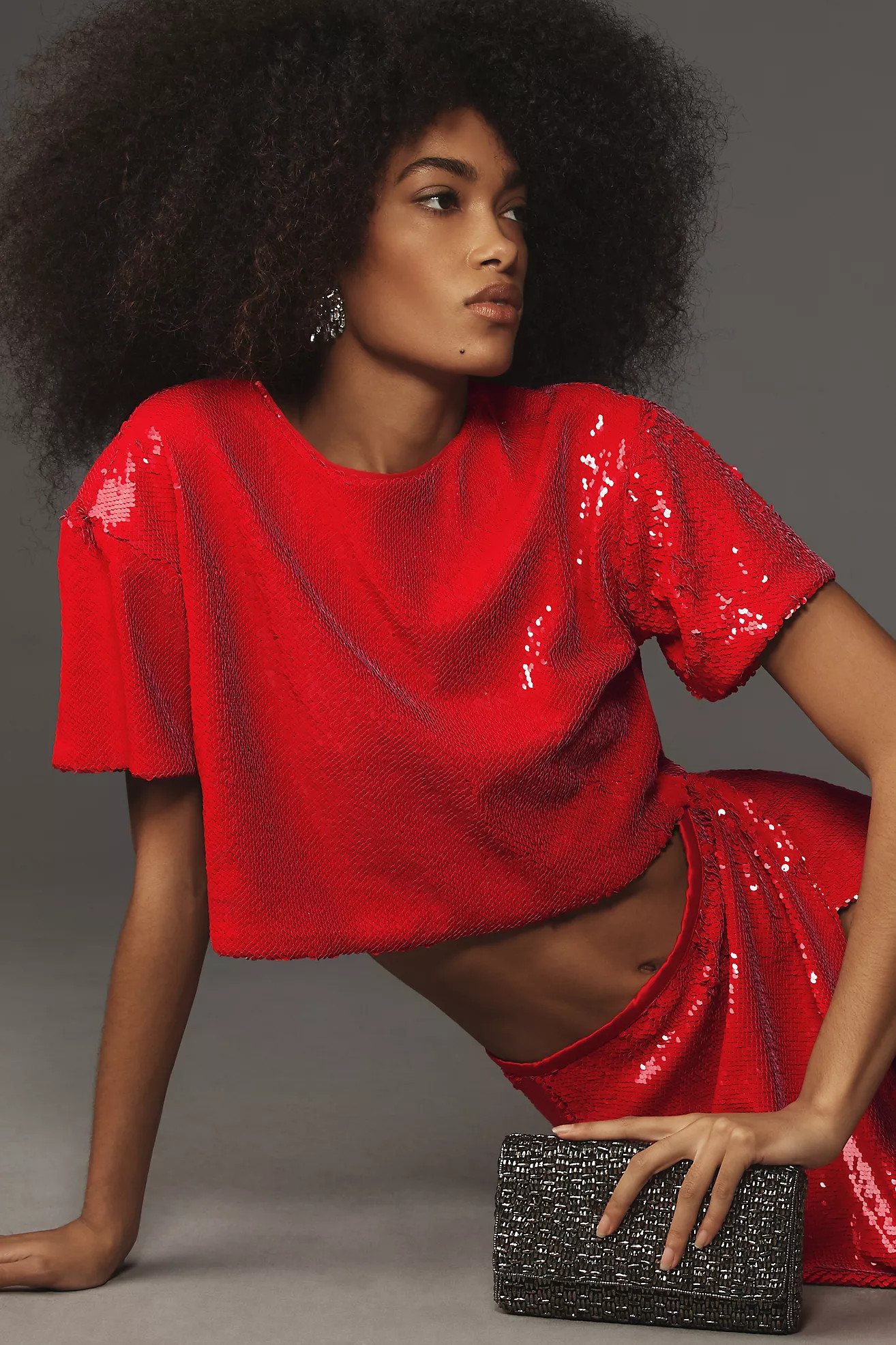 Le Superbe Lipstick Sequin Tee | Anthropologie (US)