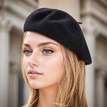 1pc Women's Fashion Knit Beret With Vintage Solid Color Painter Hat Styled For Daily Wear, Fall And Winter Casual | SHEIN