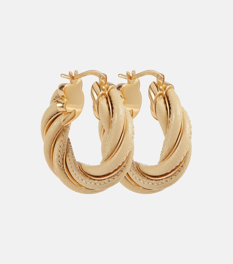 Twist gold-plated and leather hoop earrings | Mytheresa (US/CA)