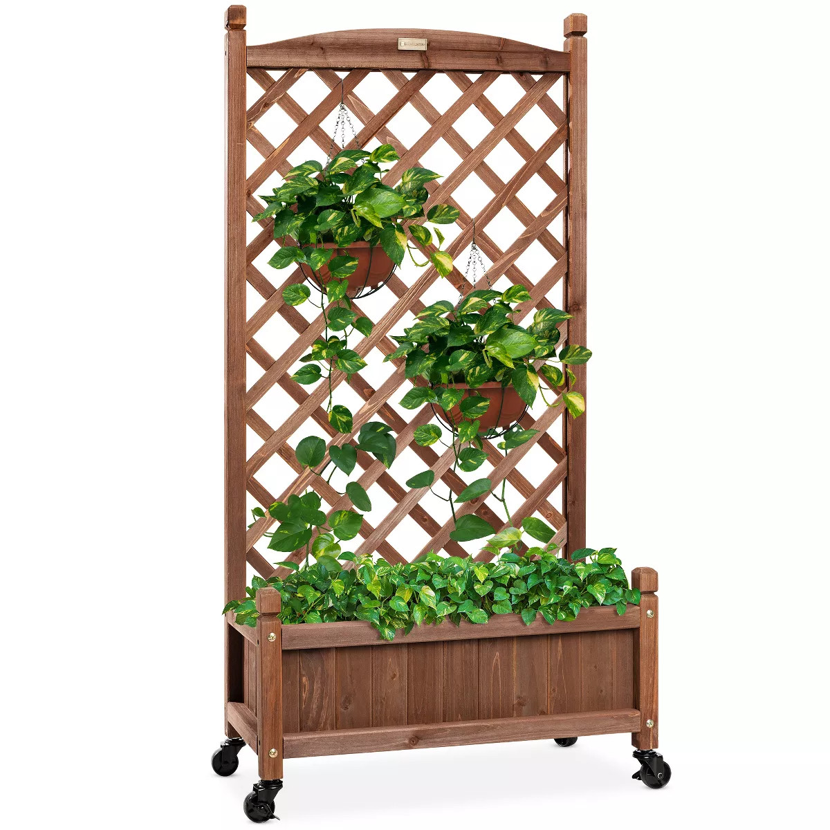 Best Choice Products 60in Mobile Wood Planter Box & Diamond Lattice Trellis, w/ Drainage Holes, O... | Target
