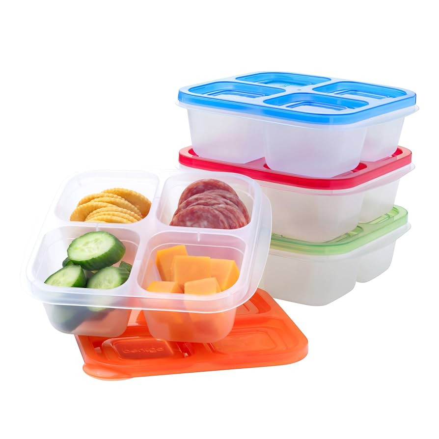 Bentgo Easyboxes 4-Compartment Snack Containers - 8-Piece Set with 4 Trays & 4 Custom-Fit Lids to... | Amazon (US)