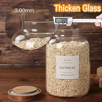2 PCS Large Glass Jar with Airtight Lid, Glass Food Storage Jars for Tea,Spice,Cereal, Egg,Flour,... | Amazon (US)
