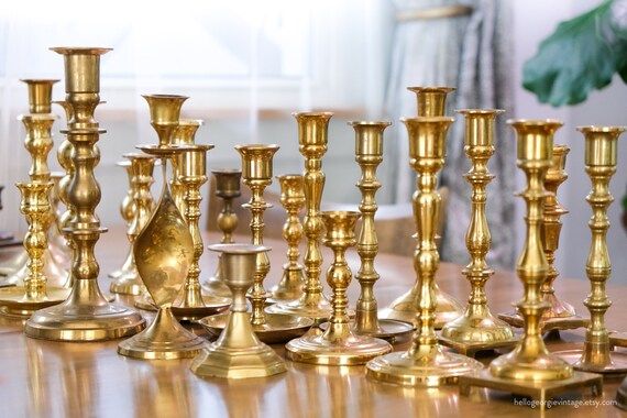 Mixed set of vintage brass candlestick holders — choose one! *New Sets Added for March 2022* | Etsy (US)