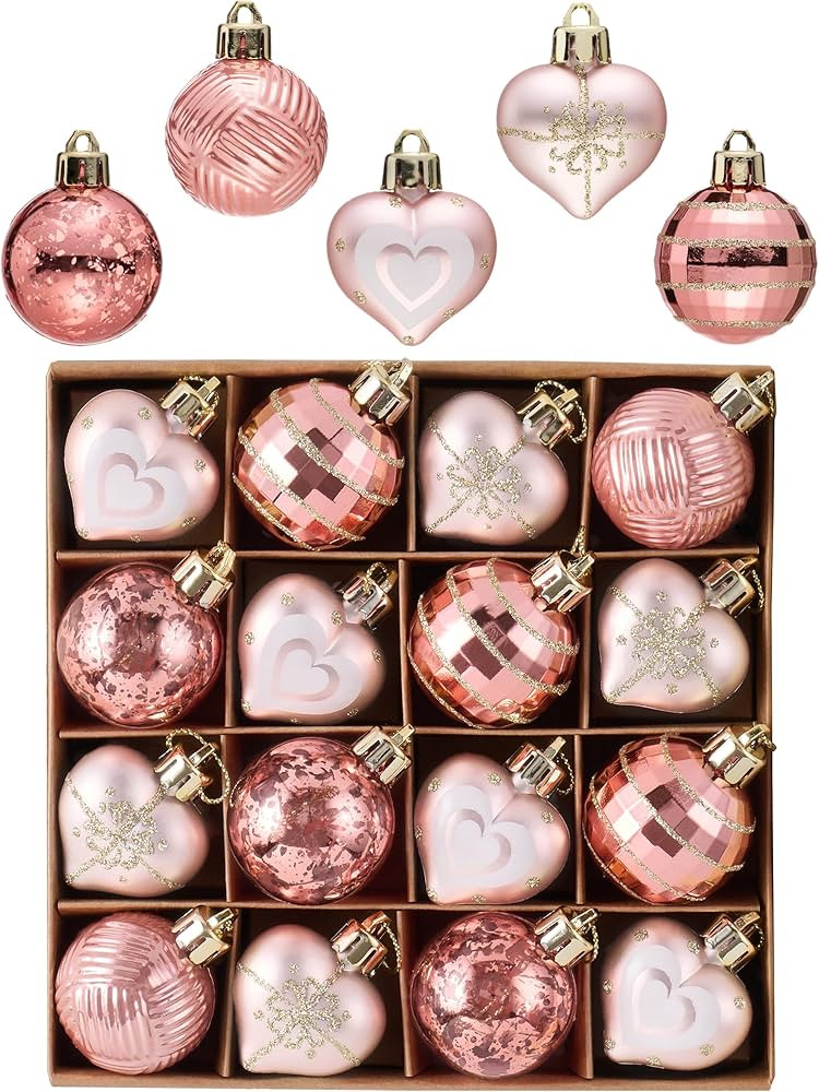 Valery Madelyn 16Pcs Valentine's Day Heart Shaped Ornaments Gift Pack, Valentines Craft Painted T... | Amazon (US)