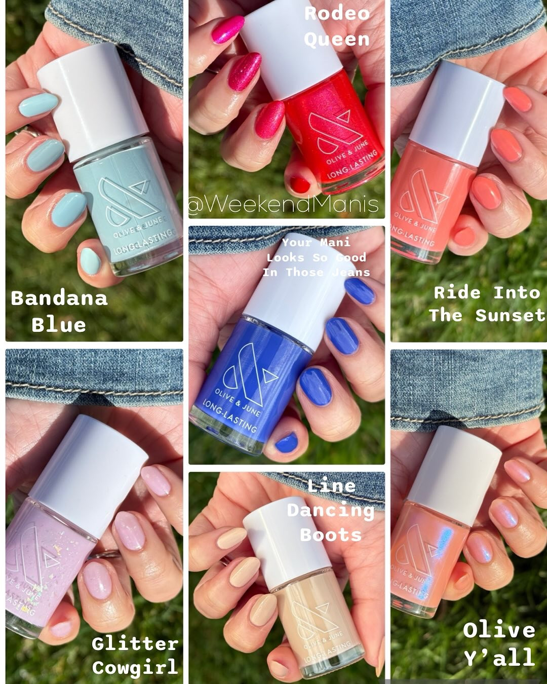 Spring has dropped, y’all! 🤠 Which shade is your fave? ⤵️

The latest seasonal collection from @oliveandjune was just released, and I’m feeling a spring in my step (🥁🤣)

This collection has a ton of new goodies - 7 new polishes, 3 new gel shades, press-ons, not to mention the super limited and unique O&J bandana! You can also purchase a Gel Mani System to refresh your tools (which of course also features the new LE box, Poppy, and pouch) 🐄 

Bandana Blue: dusty sky blue
Ride Into The Sunset*: bright warm coral
Your Mani Looks So Good In Those Jeans**: bright deep blue
Line Dancing Boots: sandy neutral beige
Rodeo Queen**: bright red shimmer
Olive Y’all**: iridescent sheer pink
Glitter Cowgirl* (Gift with Purchase): pastel lavender with holographic flakes

Looking to save some 💸? Use CARINA20 for 20% off first Olive and June Systems. Link in bio ♥️ I am so grateful whenever you shop through my link, it helps me stay in the program and allows me to continue to do these type of posts for you! 

I am also teaching a FREE Spring Mani 101 Masterclass on Zoom today, March 6 at 4pm Pacific/7pm Eastern! Stick around till the end and you will have a code for $9 off orders $40+! 🥳

#oliveandjune #oliveandjunepartner #oliveyourmani #theinstantmani #pressonnails #ojnails #perfectnails #diymanicure #💅byPoppy #olivemymani #WeekendManis #quickdry #springnails #bandanablue#RideIntoTheSunset #YourManiLooksSoGoodInThoseJeans #LineDancingBoots 
#RodeoQueen #OliveYall #GlitterCowgirl #naturalnails #cuticlecare

#LTKGiftGuide #LTKHoliday #LTKBeauty