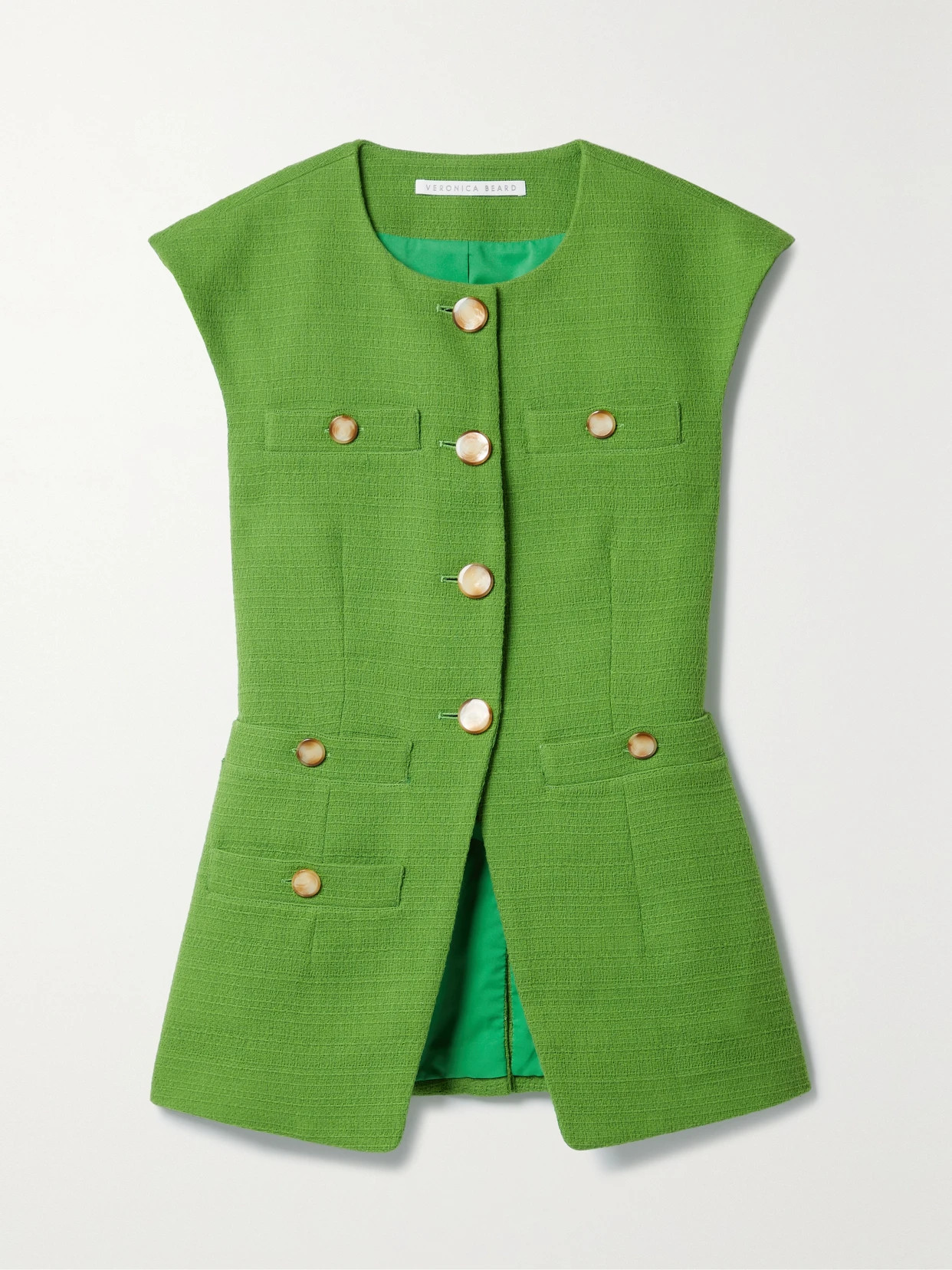 Veronica Beard - Tamara Cotton-tweed Vest - Green | NET-A-PORTER (US)