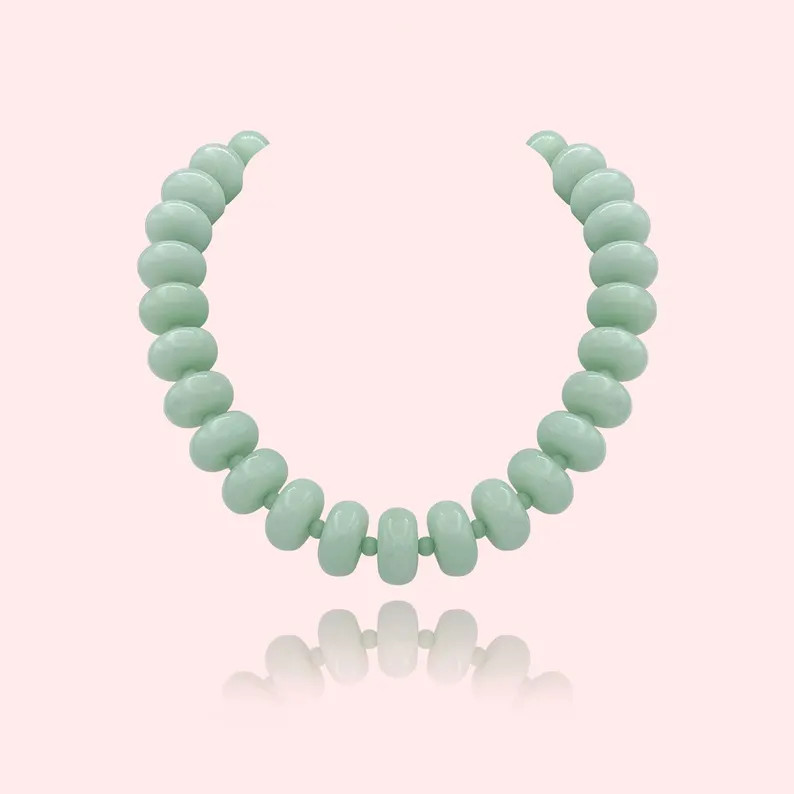 Color Bold Bead Necklace, Chunky Bold Bead Statement Necklace, Resin Bold bead All Around Necklac... | Etsy (US)