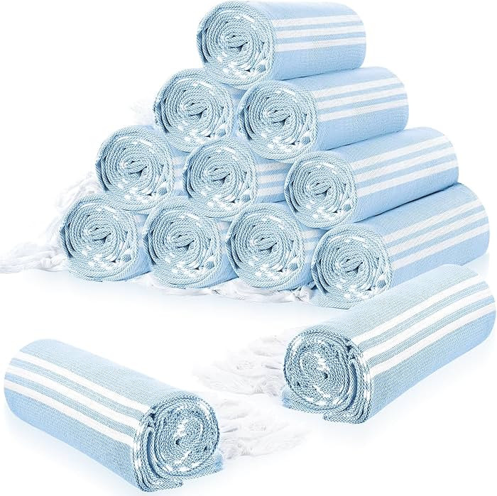 Irenare 12 Pack Turkish Beach Towel Bulk 71x36 Inches Cotton Turkish Bath Oversized Sand Free Qui... | Amazon (US)