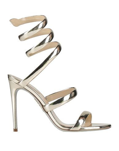 Rene' Caovilla Woman Sandals Gold Size 8.5 Calfskin | YOOX (US)