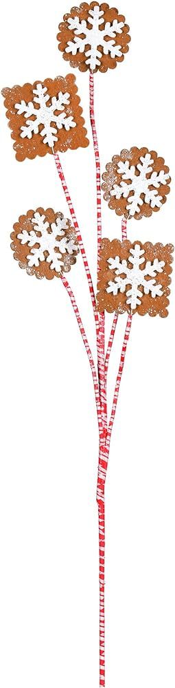 Vickerman Gingerbread Snowflake Artificial Christmas Spray. Includes 6 Sprays per Pack. | Amazon (US)