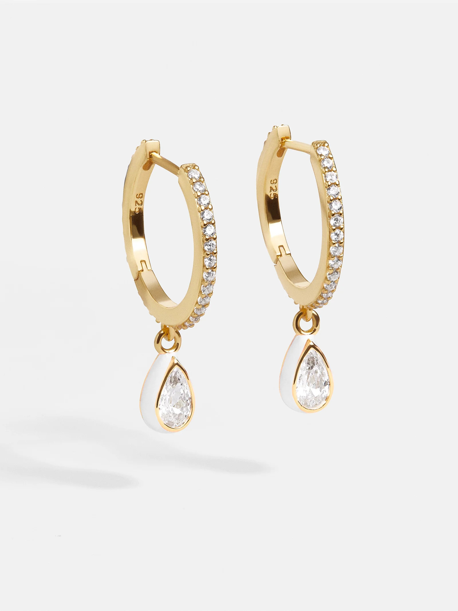 Coralie 18K Gold Earrings: White | BaubleBar (US)