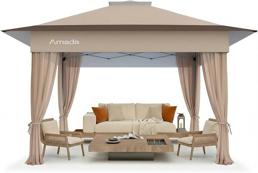 Amada 13x13 Pop Up Outdoor Gazebos on Clearance for Backyard & Patio Furniture with Wheeled STO-N... | Amazon (US)