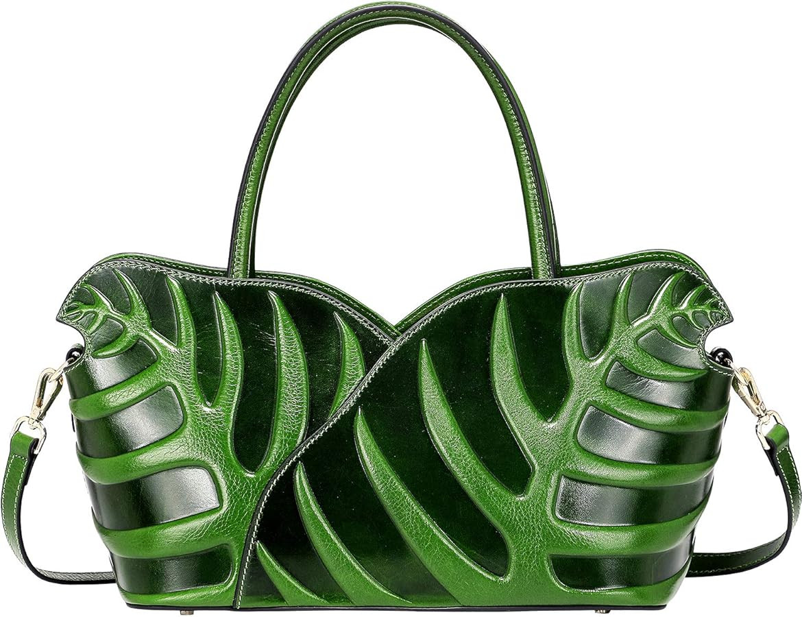 PIJUSHI Designer Leaf Handbags for Women Top Handle Satchel Shoulder Bag | Amazon (US)