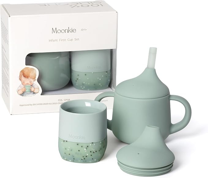 Moonkie Baby Training Cup & Sippy Cup Set | 4 Months+ | Baby-Led Weaning Essential | Gift for Inf... | Amazon (US)