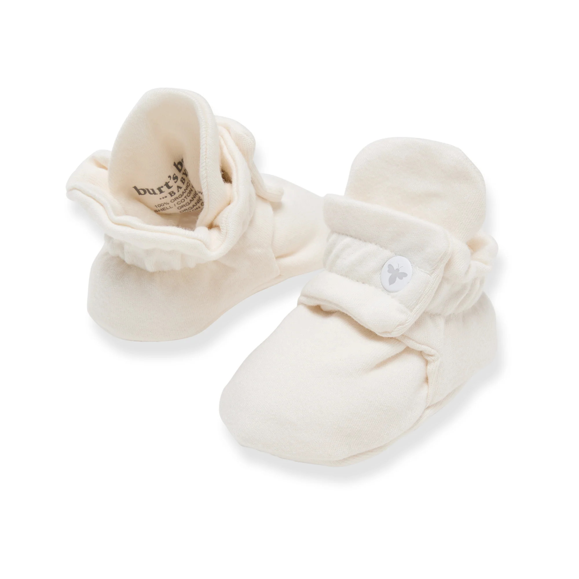 Solid Organic Cotton Baby Booties - Eggshell | Burts Bees Baby