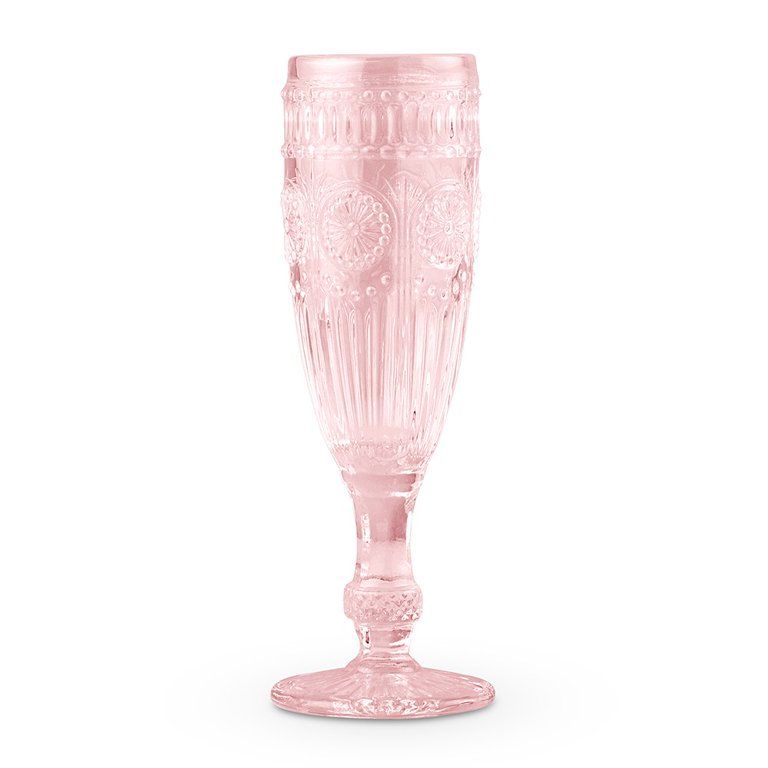 Vintage Style Pressed Glass Flute Pink/Grey/Clear | Walmart (US)