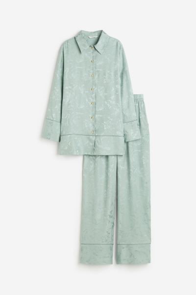 Jacquard-weave Shirt - Light turquoise - Ladies | H&M US | H&M (US + CA)