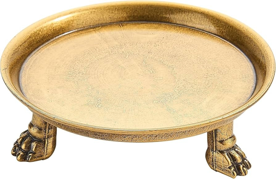 Amazon.com: khtumeware 4.5 Inch 100% Solid Brass Clawfoot Candle Dish - Antique Pedestal Dish - C... | Amazon (US)