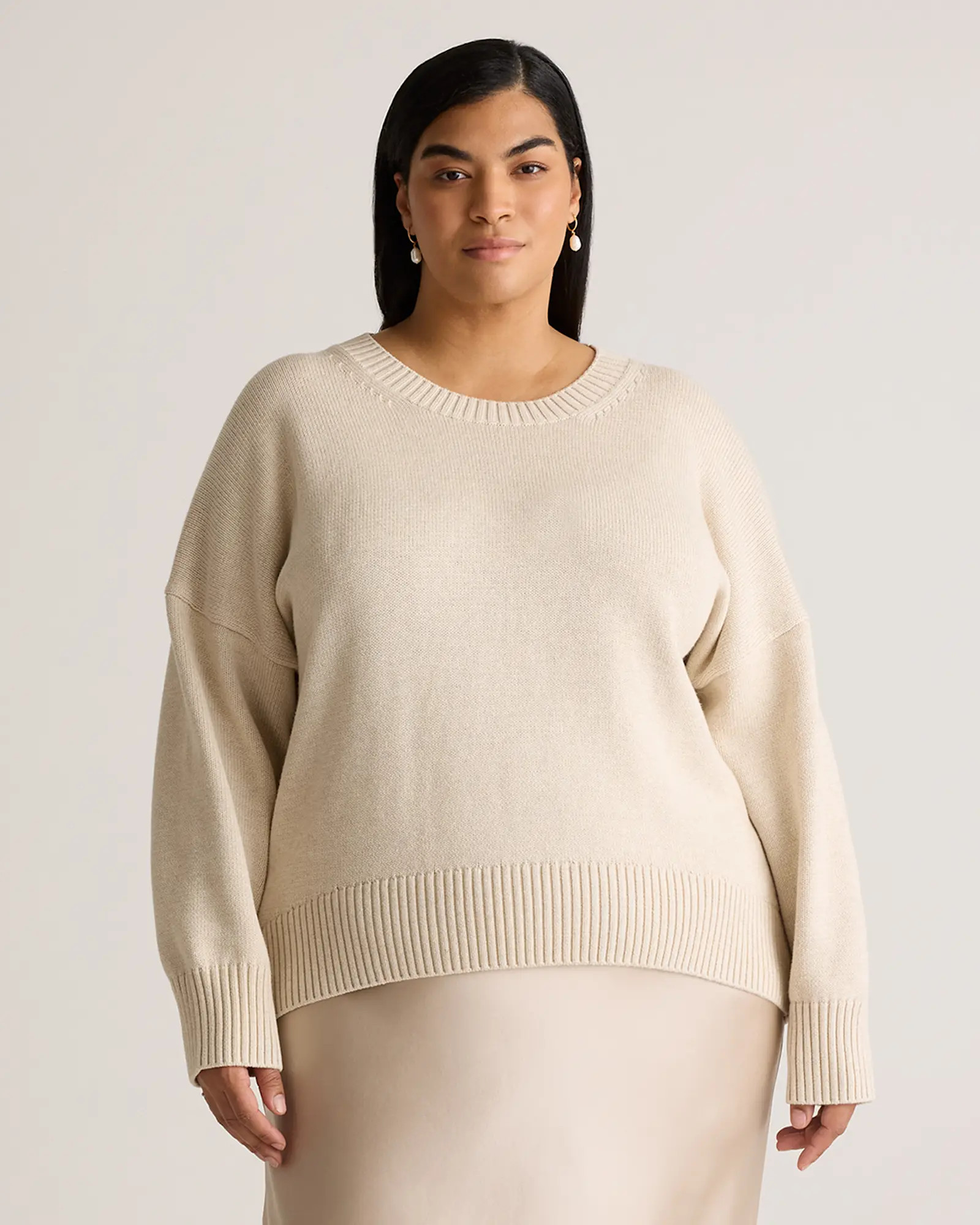 100% Organic Cotton Boyfriend Crew Sweater | Quince