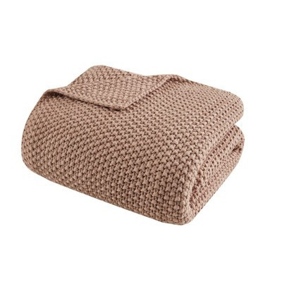 Gracie Mills Lessie Knit Cottage Throw Blanket - Throw - Brown | Target
