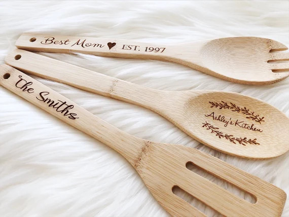 Personalized Wooden Spoon Set, Mother's Day Gift, Grandma recipe, Best Mom, Custom, Wedding Brida... | Etsy (US)