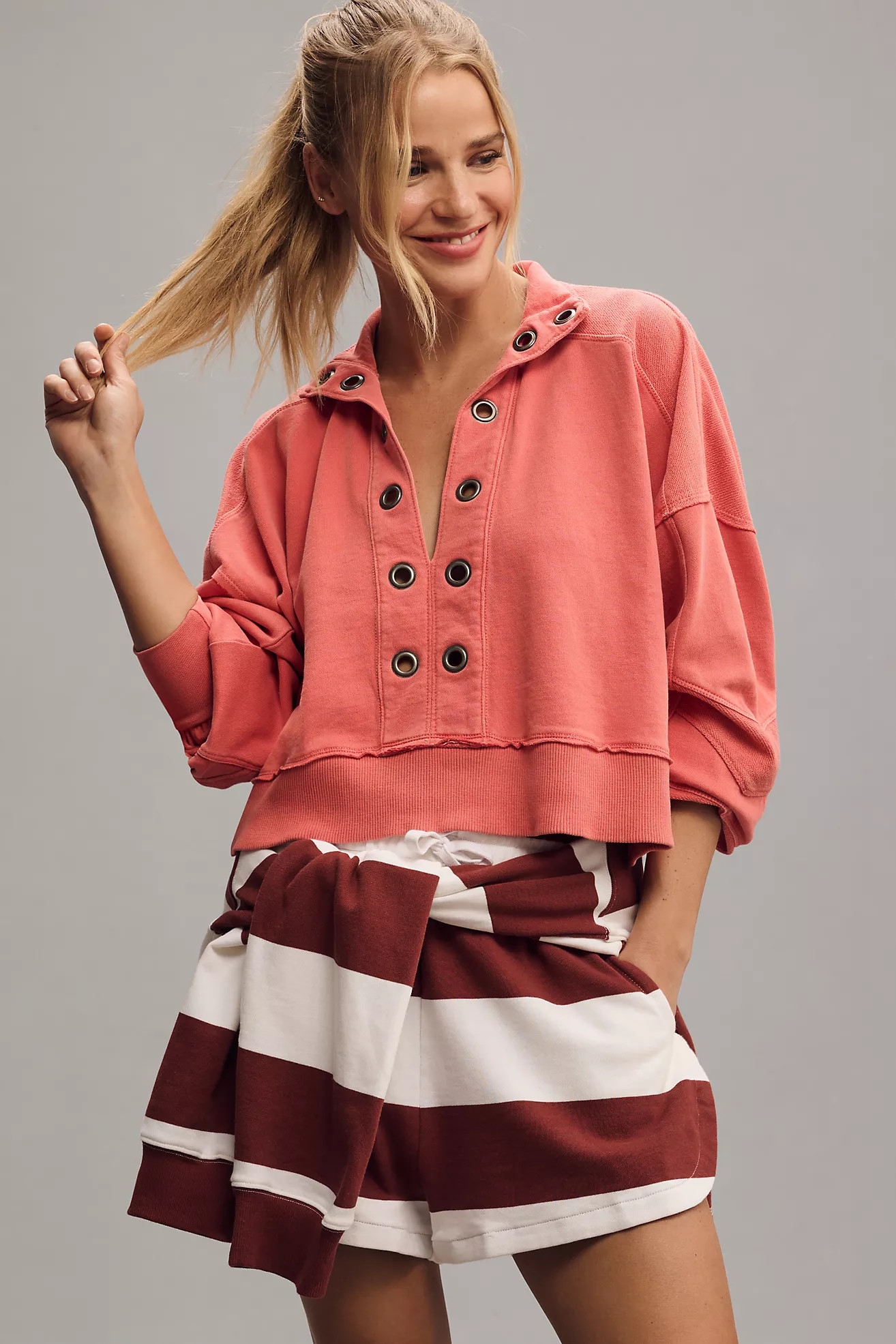The Kamrie Pieced Popover Top by Pilcro | Anthropologie (US)