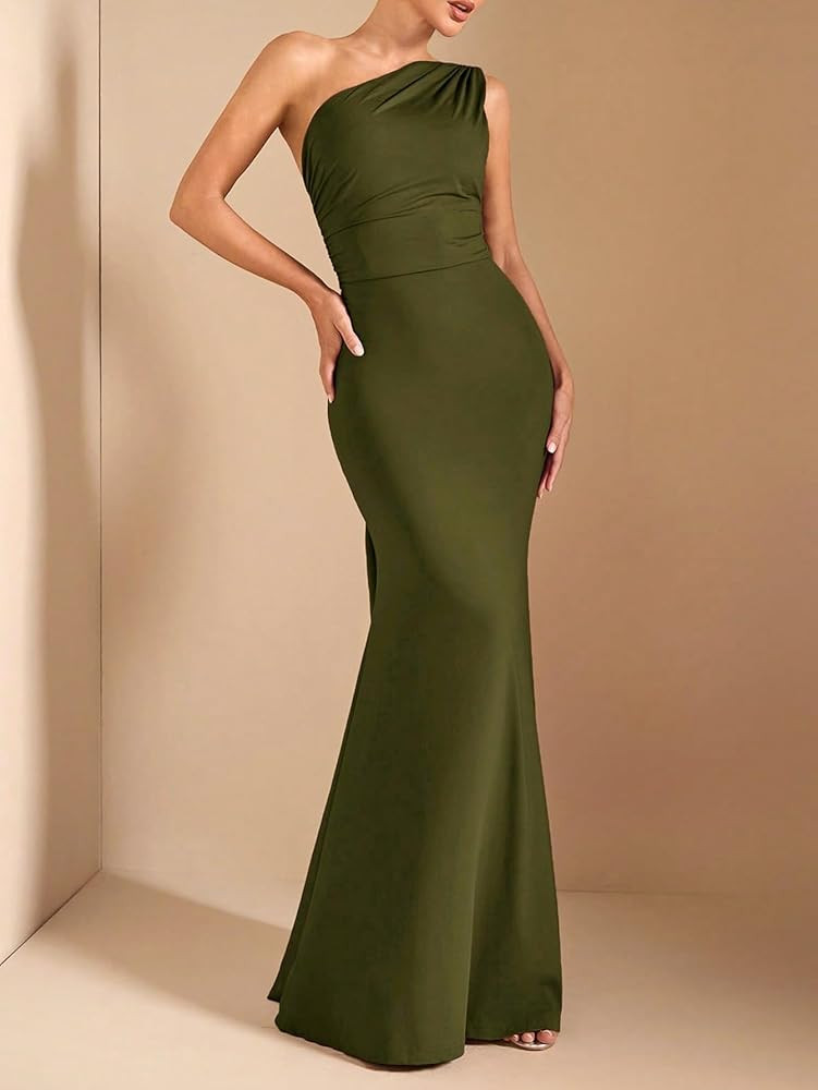 Verdusa Women's One Shoulder Maxi Formal Dresses Tie Backless Wedding Guest Dress Elegant Festiva... | Amazon (US)