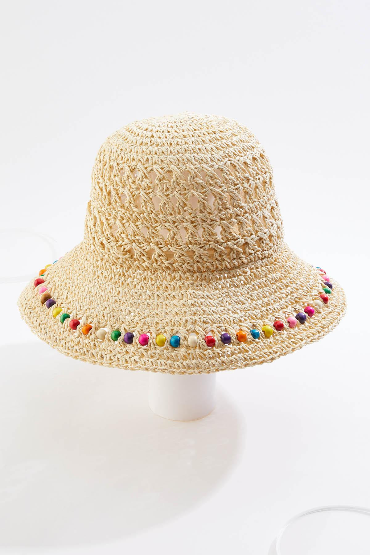 Beaded Straw Bucket Hat | Cato Fashions