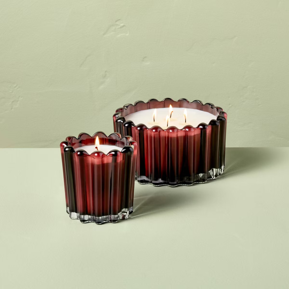 Seasonal Ribbed Glass Jar Candle 7oz - Hearth & Hand™ with Magnolia | Target