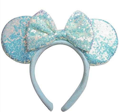 WW-WONDERFULWORLD Blue Mouse Ears Headbands With Bow & Sequins, for Cartoon Princess Costume Cosp... | Amazon (US)