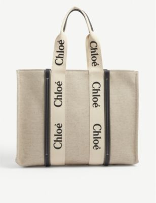 Woody large canvas and leather tote bag | Selfridges