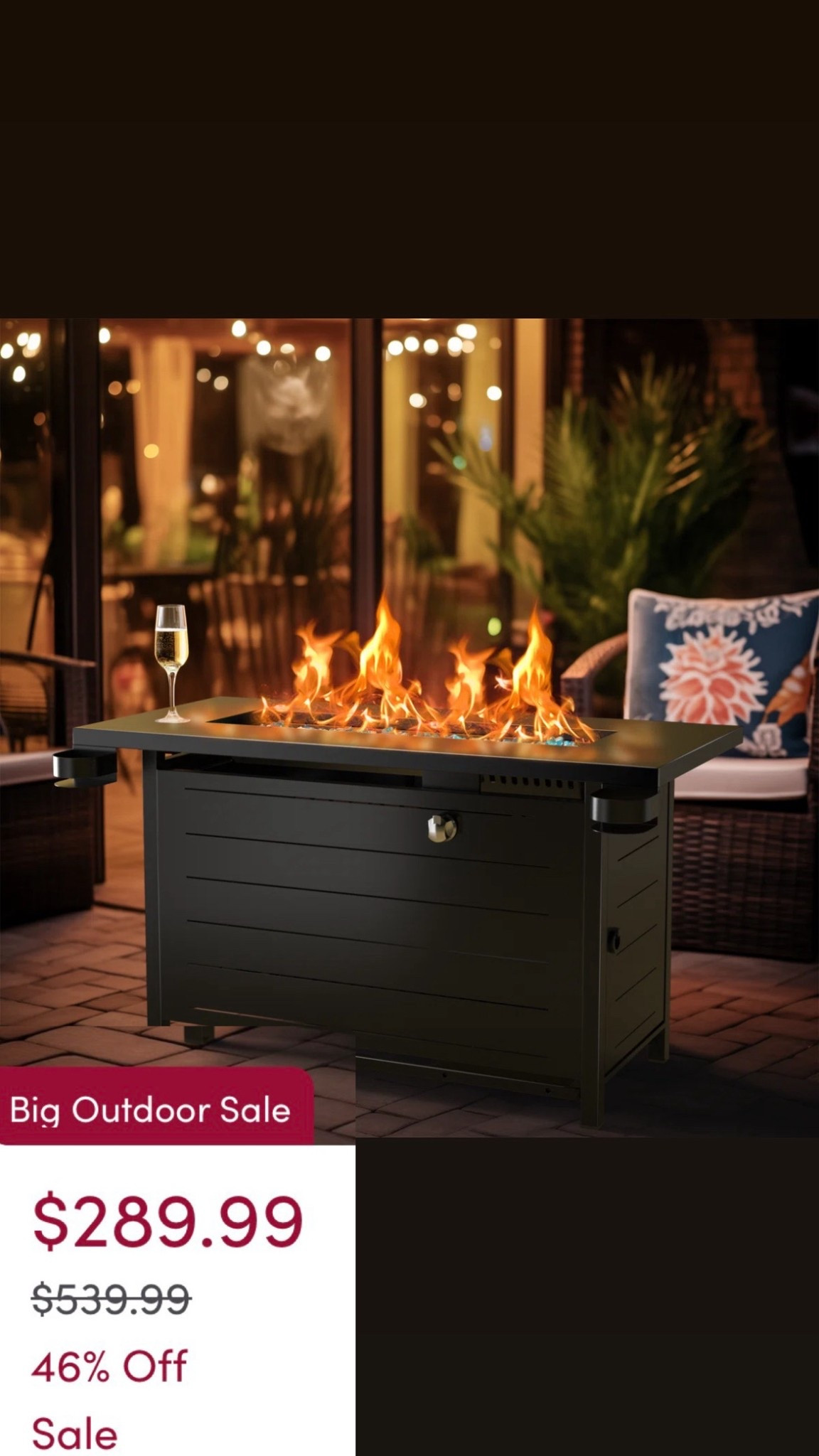 This outdoor fire pit table from Wayfair instantly turns your patio into a cozy evening hangout. The sleek design paired with warm flames creates the perfect ambiance for entertaining or unwinding with a drink. Ideal for backyard gatherings, date nights, or relaxing under the lights. 