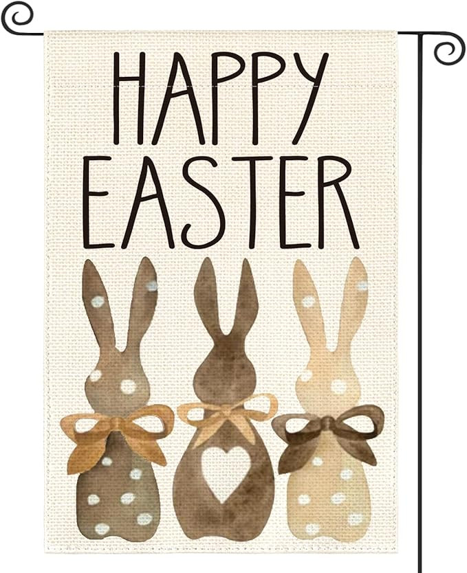 AVOIN colorlife Happy Easter Polka Dot Rabbit Garden Flag 12x18 Inch Double Sided Outside, Love H... | Amazon (US)