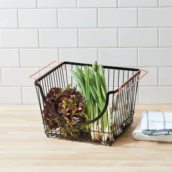 Better Homes & Gardens Large Stacking Wire Basket, Bronze | Walmart (US)