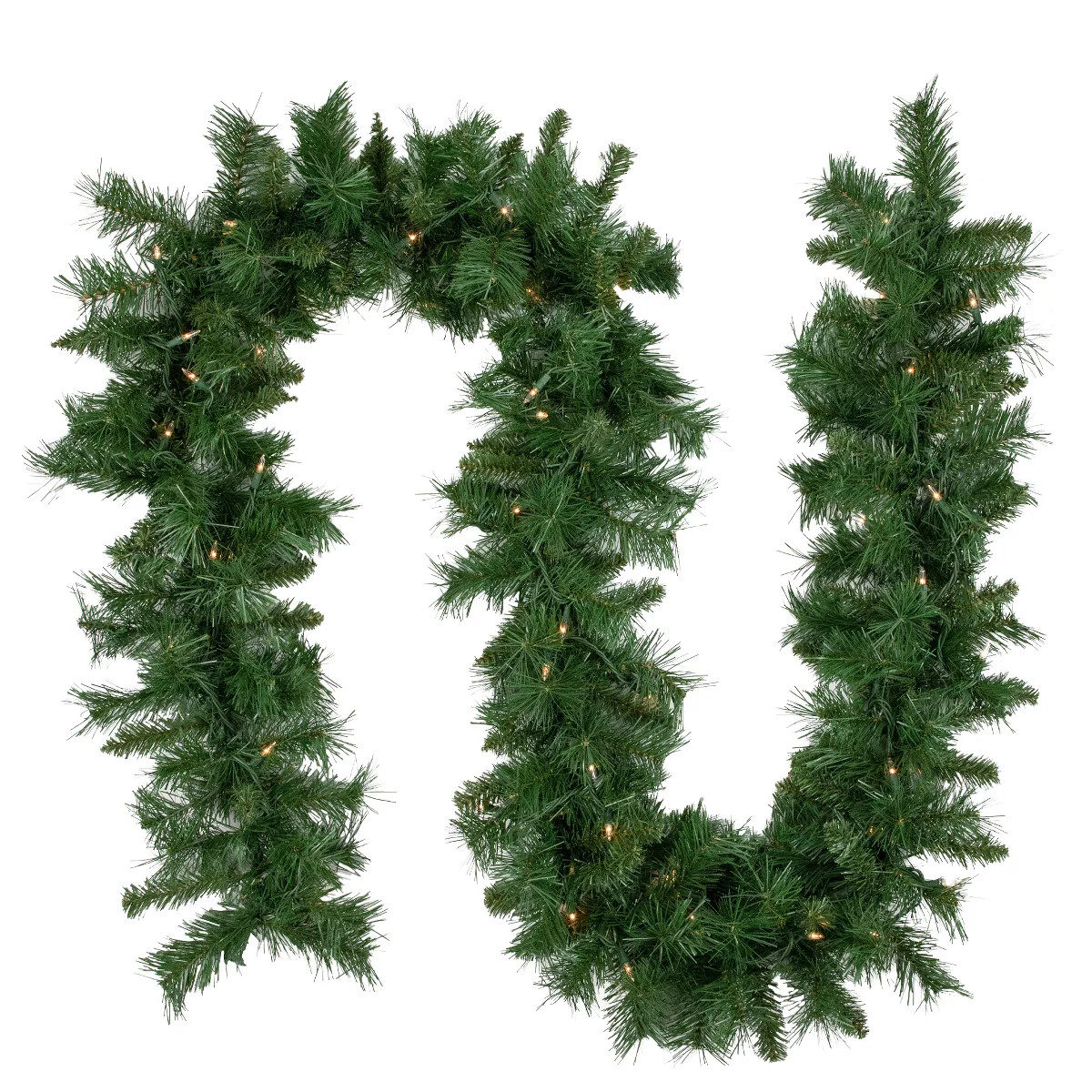 Northlight Pre-Lit Chatham Pine Artificial Christmas Garland - 9' x 10" - Clear Lights | Target