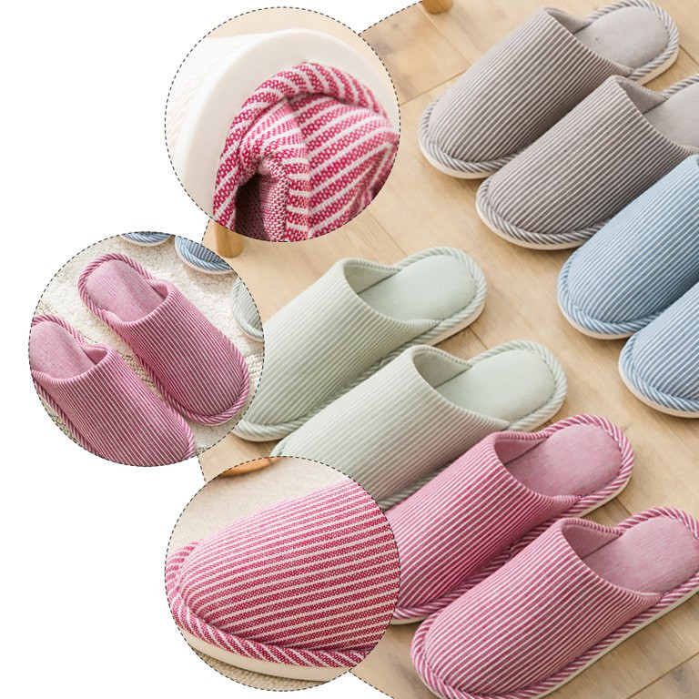 Home Striped Slippers Household Slipper Indoor Slippers Slippers Indoor Non-slip Slipper Lovers M... | Walmart (US)