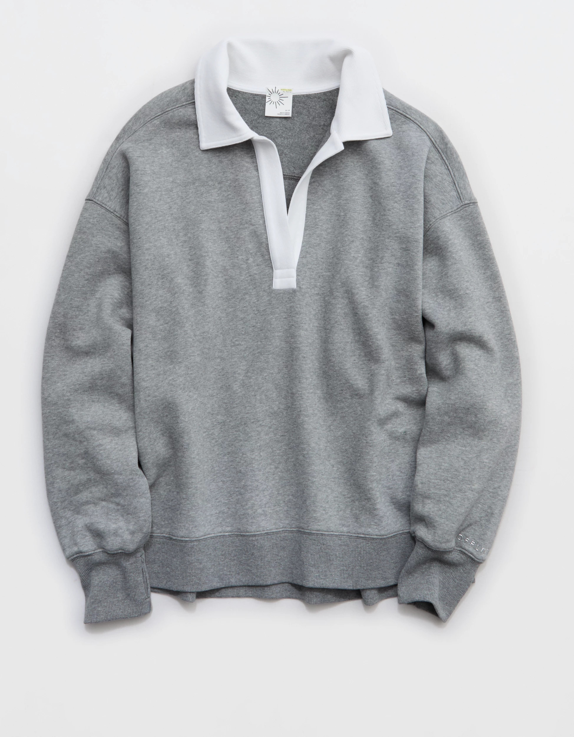 OFFLINE By Aerie Cloud Fleece Polo Sweatshirt | Aerie