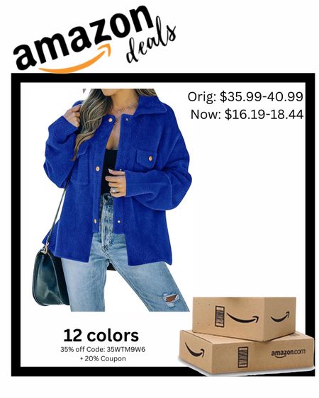 Winter Fuzzy Fleece Jackets Warm Long Sleeve Button Shacket Coat Outwear with Pockets

Sherpa jacket
Amazon finds
Amazon fashion
Amazon deals
Fall outfits 

#LTKSeasonal #LTKsalealert #LTKfindsunder50